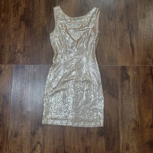 Blush Pink Sequin Backless Mini Dress - Picture 4 of 8